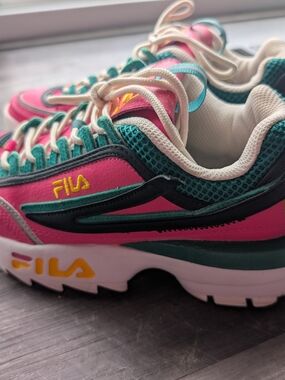 FILA Women’s Pink, Teal & Cream Chunky Sneaker
